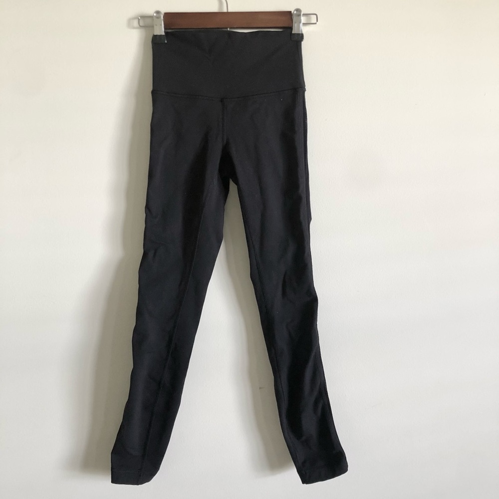 Lululemon Black Leggings with Mesh Sides